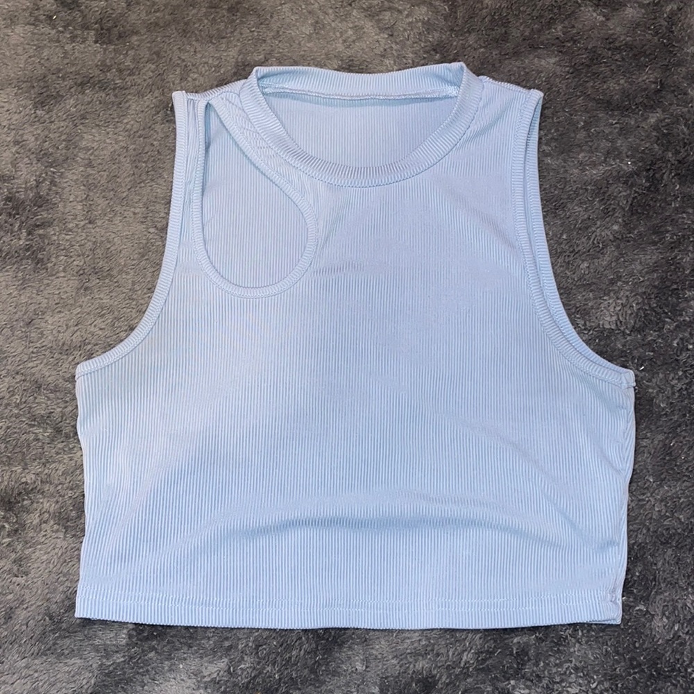 SHEIN  Baby Blue Cut Out Crop Top: Size Medium